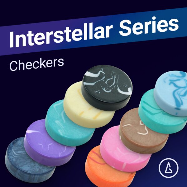 Шашки для нард, серия Interstellar, 44,5 мм/1,75 дюйма, рулон из 15 шашек, роскошные шашки ручной работы от Backgammon Galaxy