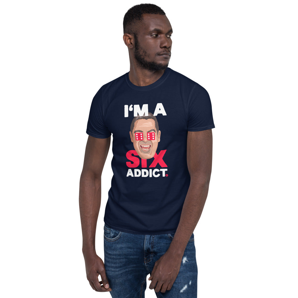 "I'm a Six Addict" Unisex T-shirt - Backgammon Galaxy Navy / S T-shirt "I'm a Six Addict" Unisex T-shirt - Backgammon Galaxy Navy / S T-shirt