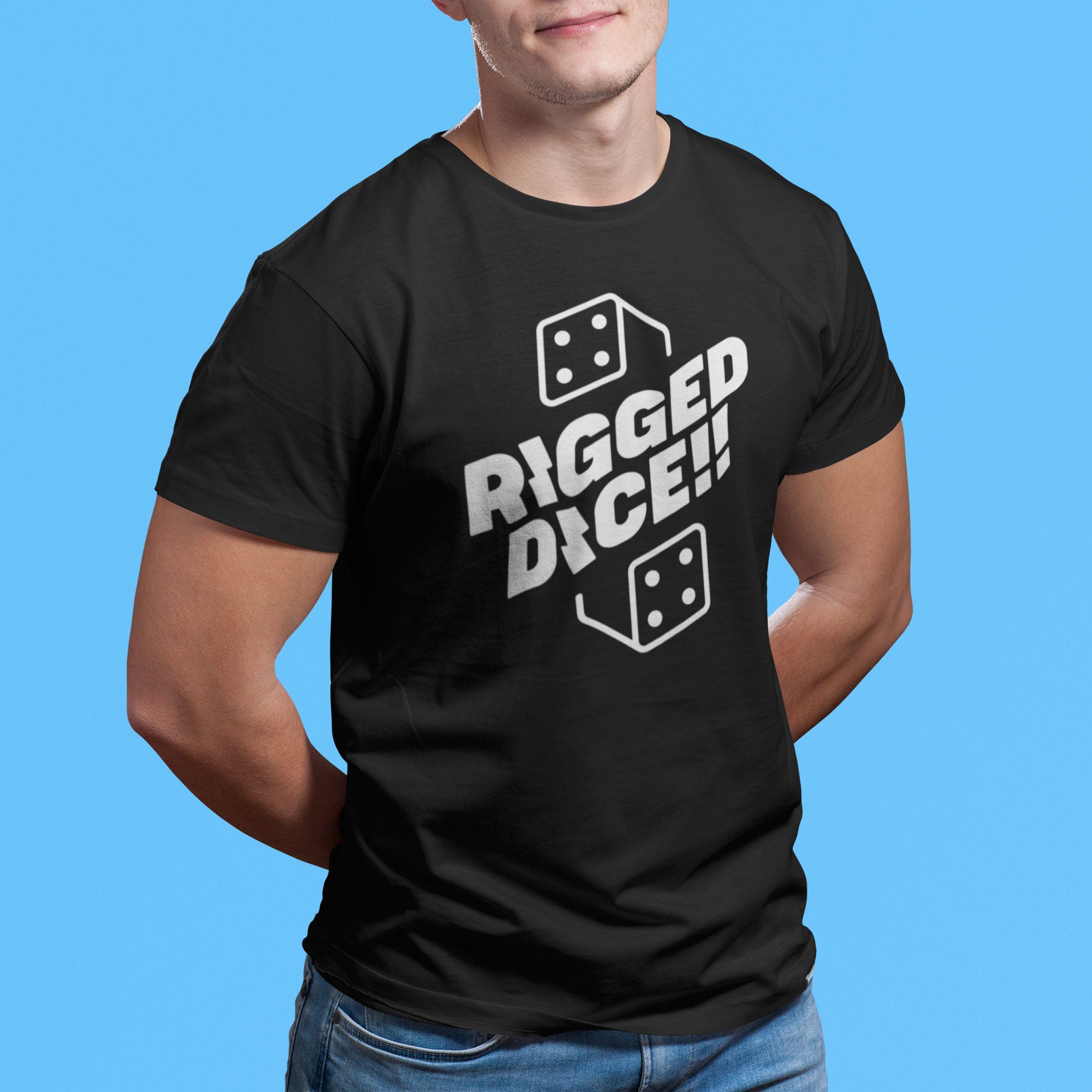 RIGGED DICE, Backgammon t-shirt, unisex - Backgammon Galaxy T-shirt RIGGED DICE, Backgammon t-shirt, unisex - Backgammon Galaxy T-shirt